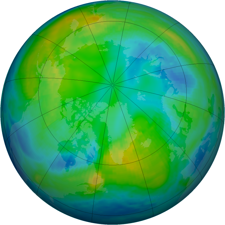 Arctic ozone map for 26 October 1987